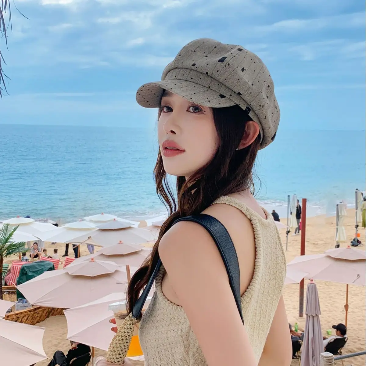 Women Duckbill Beret Smaller Face Hat for Summer - Image 7