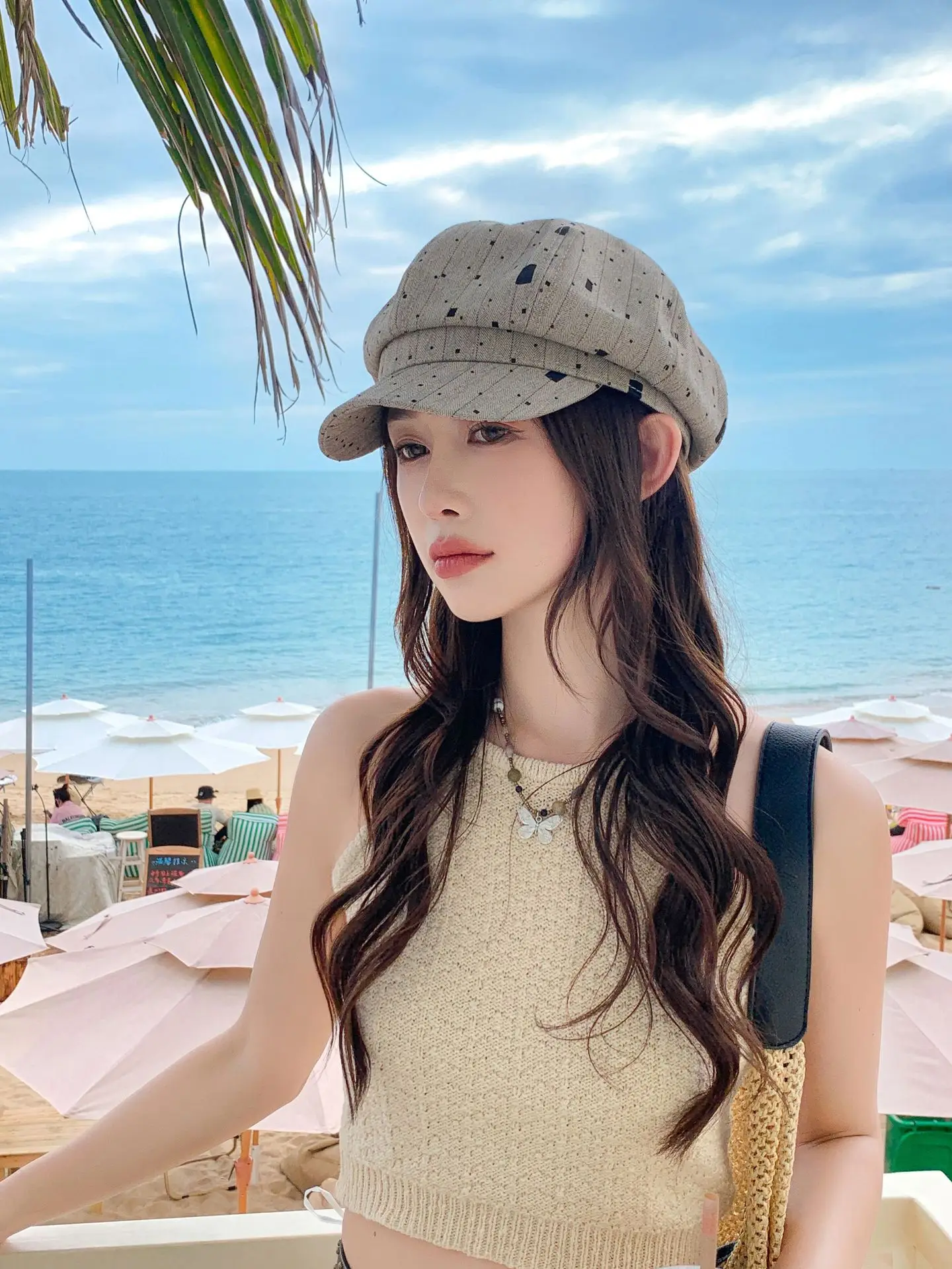 Women Duckbill Beret Smaller Face Hat for Summer — feature 12