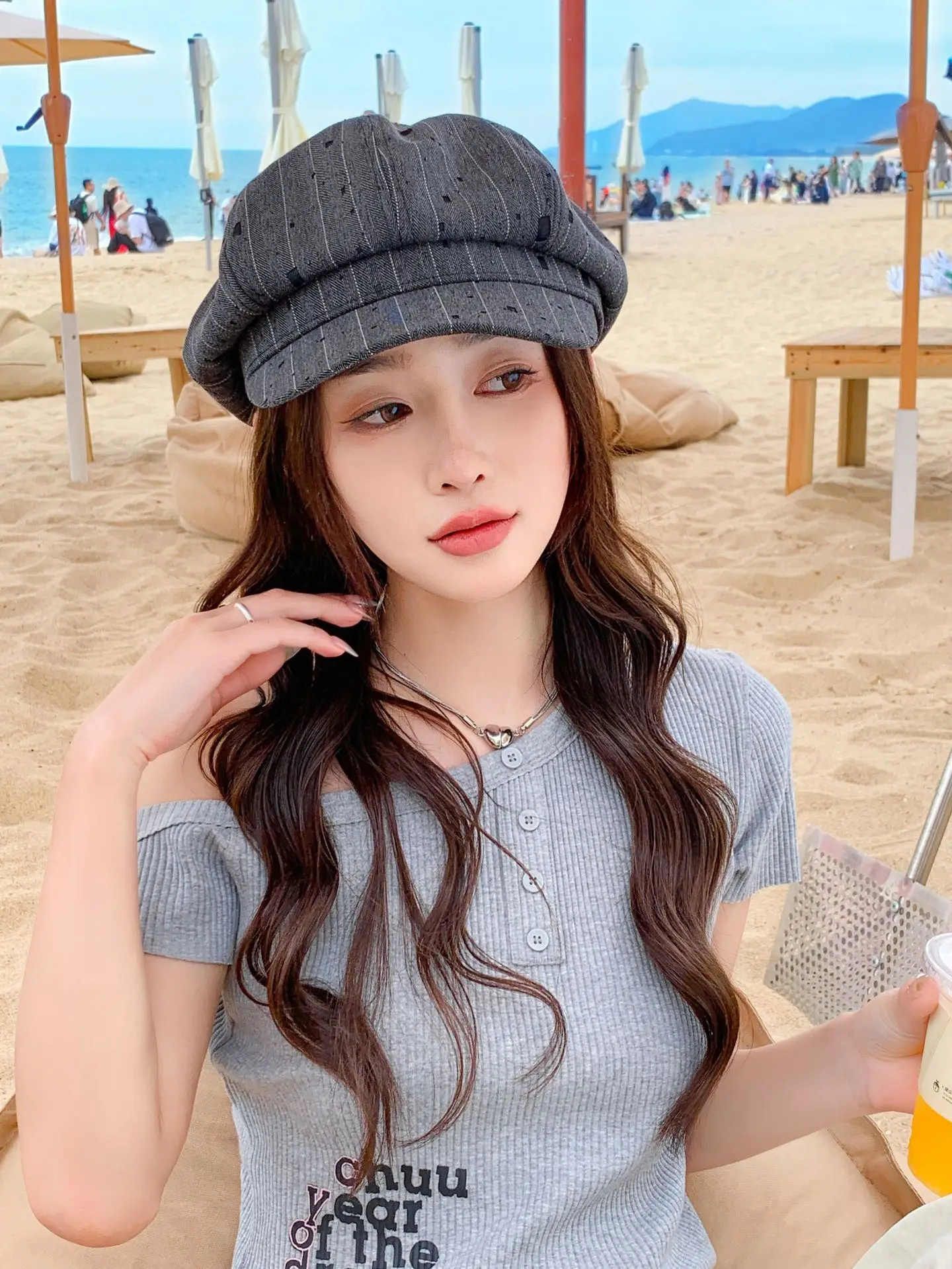 Women Duckbill Beret Smaller Face Hat for Summer — feature 5