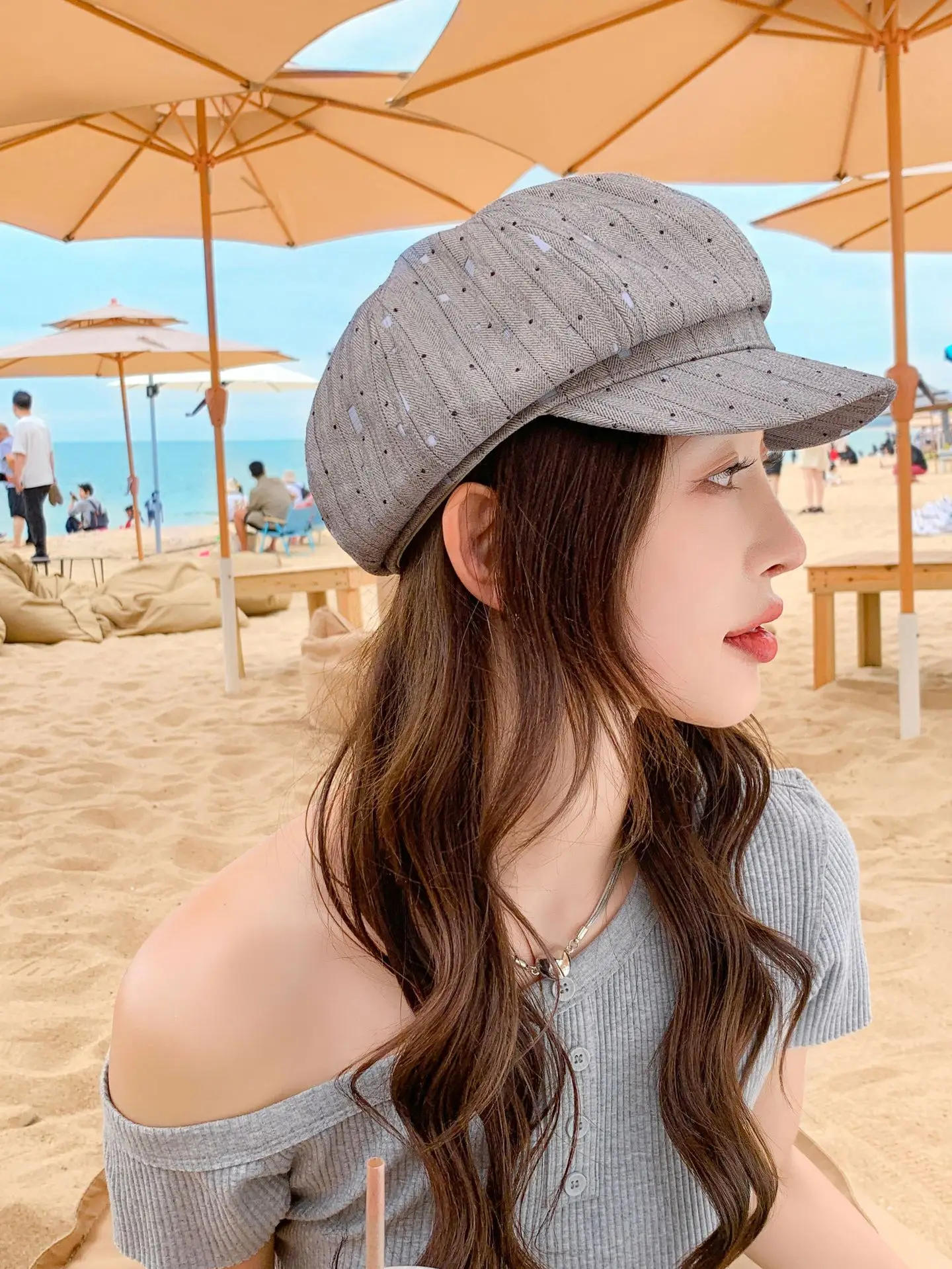 Women Duckbill Beret Smaller Face Hat for Summer — feature 8