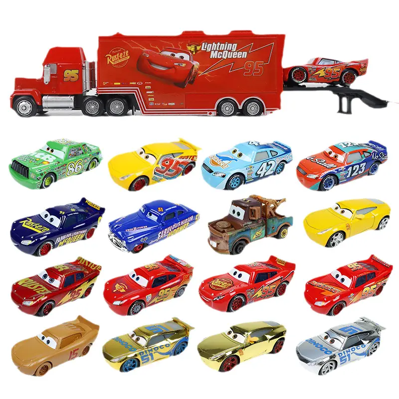 Cars Genuine Alloy Car Lightning Mcqueen Car Tooth Car King Road Tyrant Children's Toys Complete Set