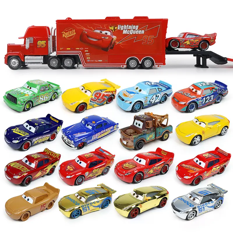 Cars Genuine Alloy Car Lightning Mcqueen Car Tooth Car King Road Tyrant Children's Toys Complete Set — feature 2