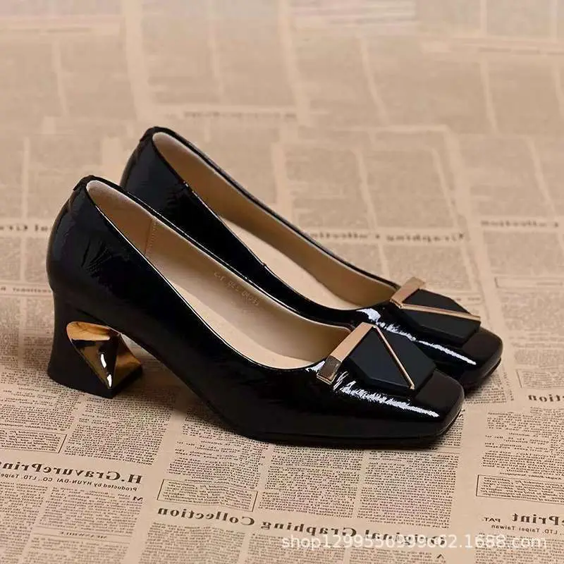 Women French Square Toe Shallow Heel Flats 2025 — feature 5