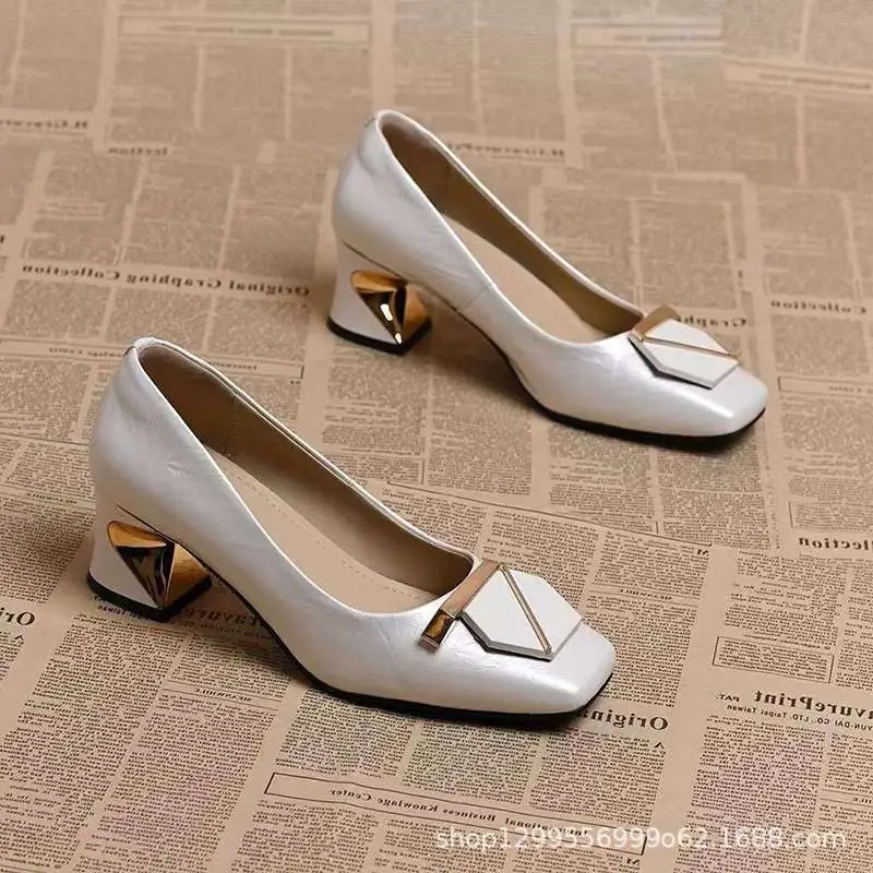 Women French Square Toe Shallow Heel Flats 2025 — feature 6