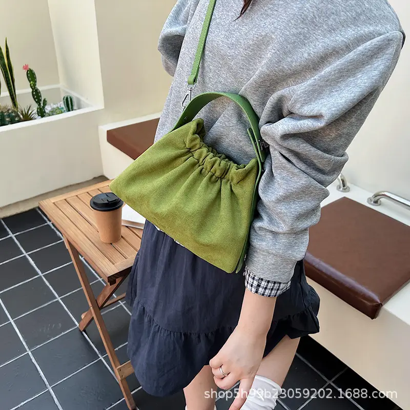 Trendy Pleated Shoulder Bag for Women Tan - Image 7