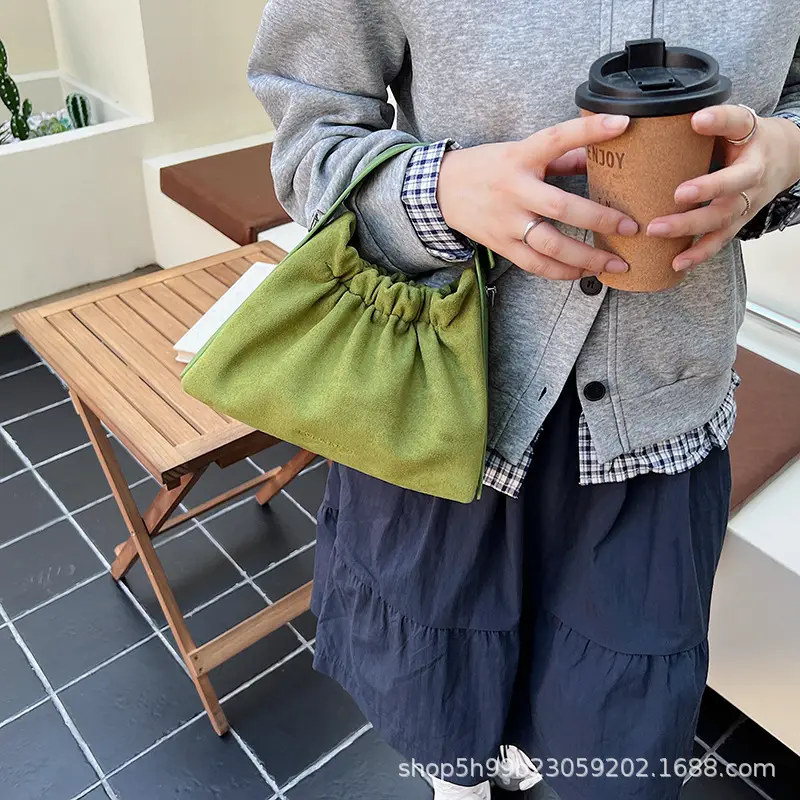 Trendy Pleated Shoulder Bag for Women Tan - Image 8