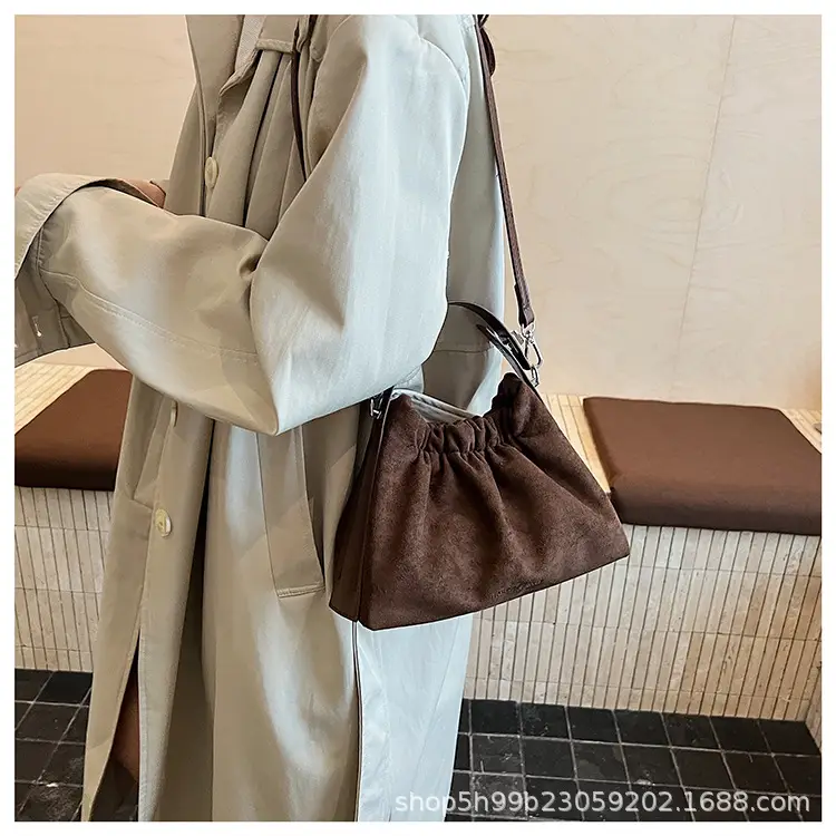Trendy Pleated Shoulder Bag for Women Tan — feature 15