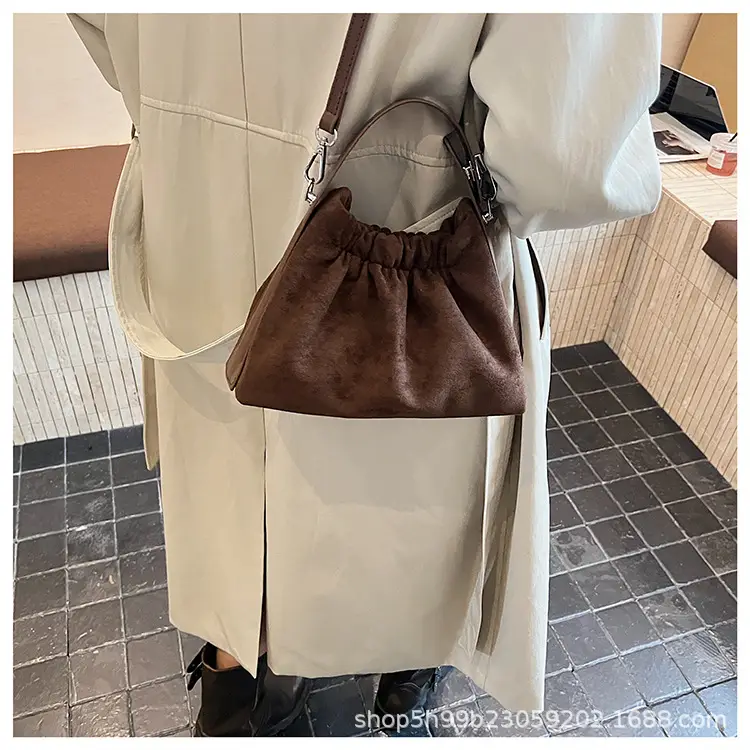 Trendy Pleated Shoulder Bag for Women Tan — feature 16
