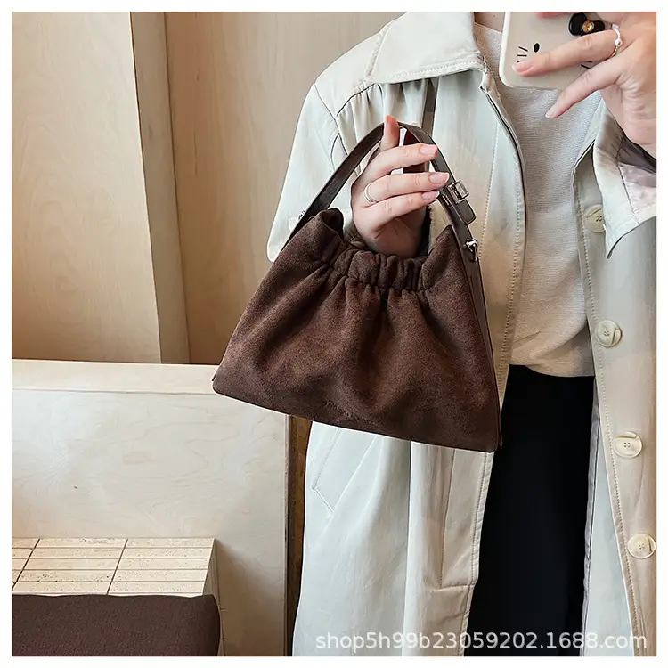Trendy Pleated Shoulder Bag for Women Tan — feature 18