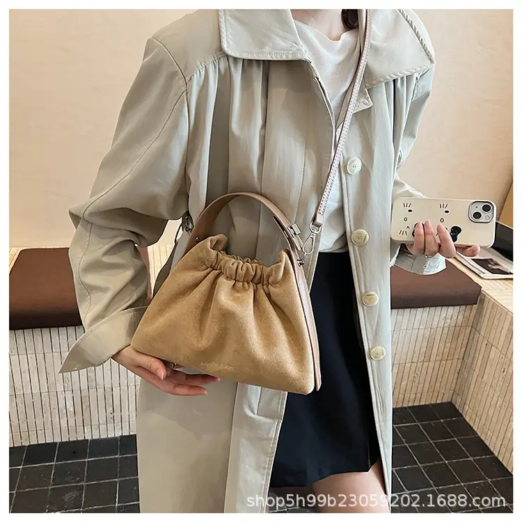 Trendy Pleated Shoulder Bag for Women Tan — feature 19