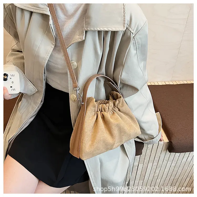 Trendy Pleated Shoulder Bag for Women Tan — feature 20