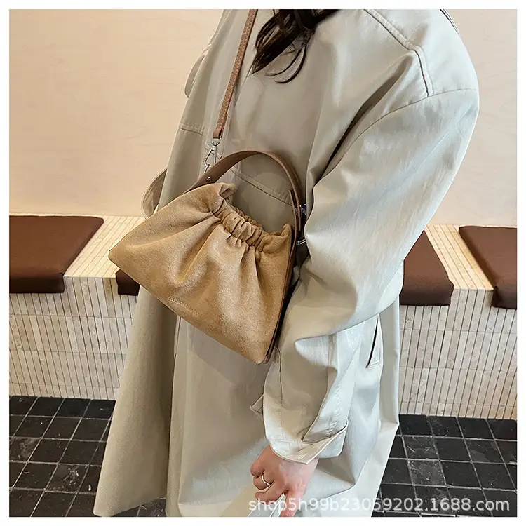Trendy Pleated Shoulder Bag for Women Tan — feature 21