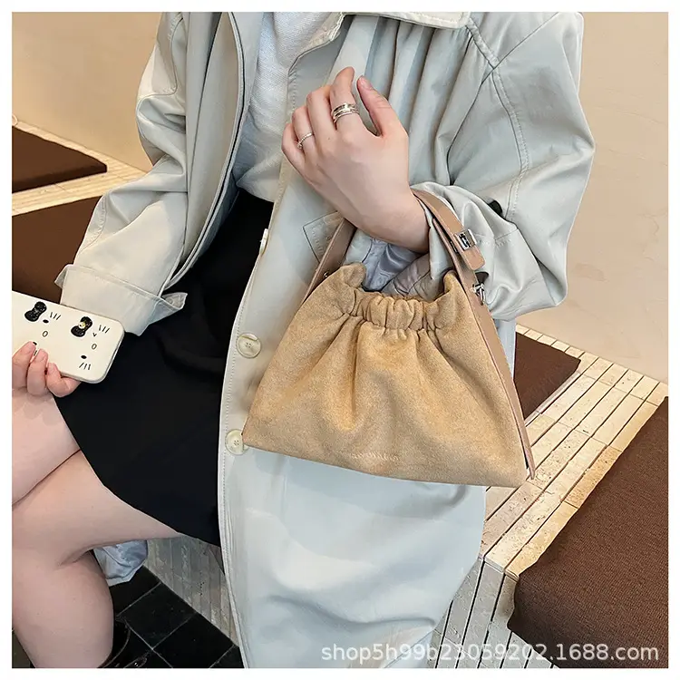 Trendy Pleated Shoulder Bag for Women Tan — feature 22