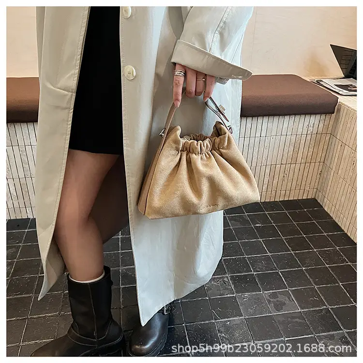 Trendy Pleated Shoulder Bag for Women Tan — feature 23
