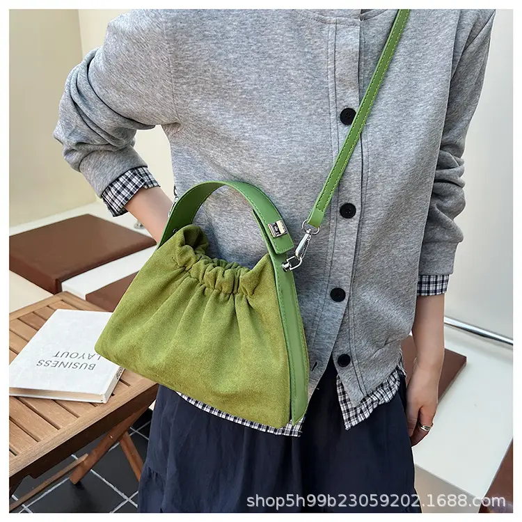 Trendy Pleated Shoulder Bag for Women Tan — feature 35