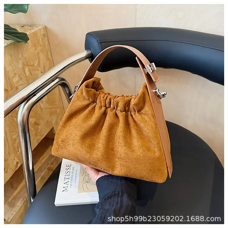 Trendy Pleated Shoulder Bag for Women Tan — feature 41