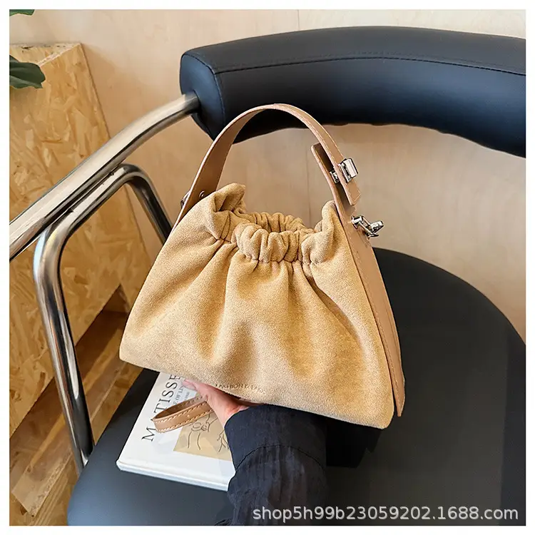 Trendy Pleated Shoulder Bag for Women Tan — feature 42