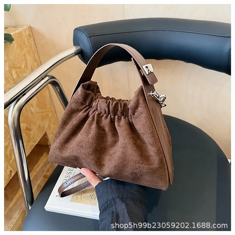 Trendy Pleated Shoulder Bag for Women Tan — feature 43