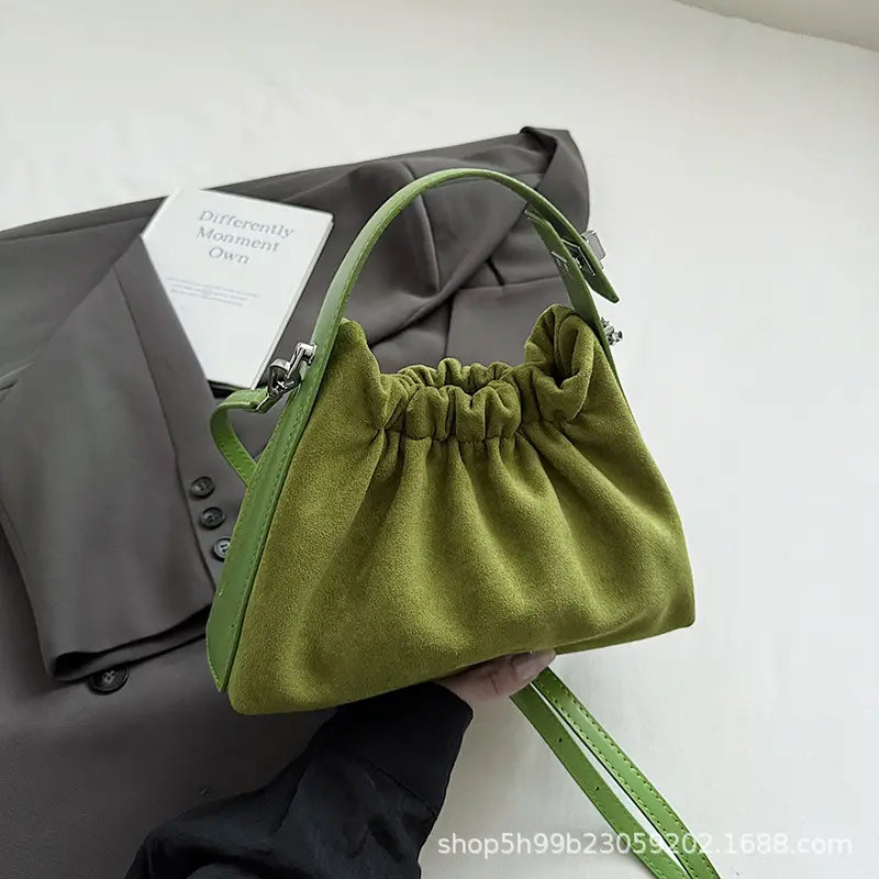 Trendy Pleated Shoulder Bag for Women Tan - Image 3