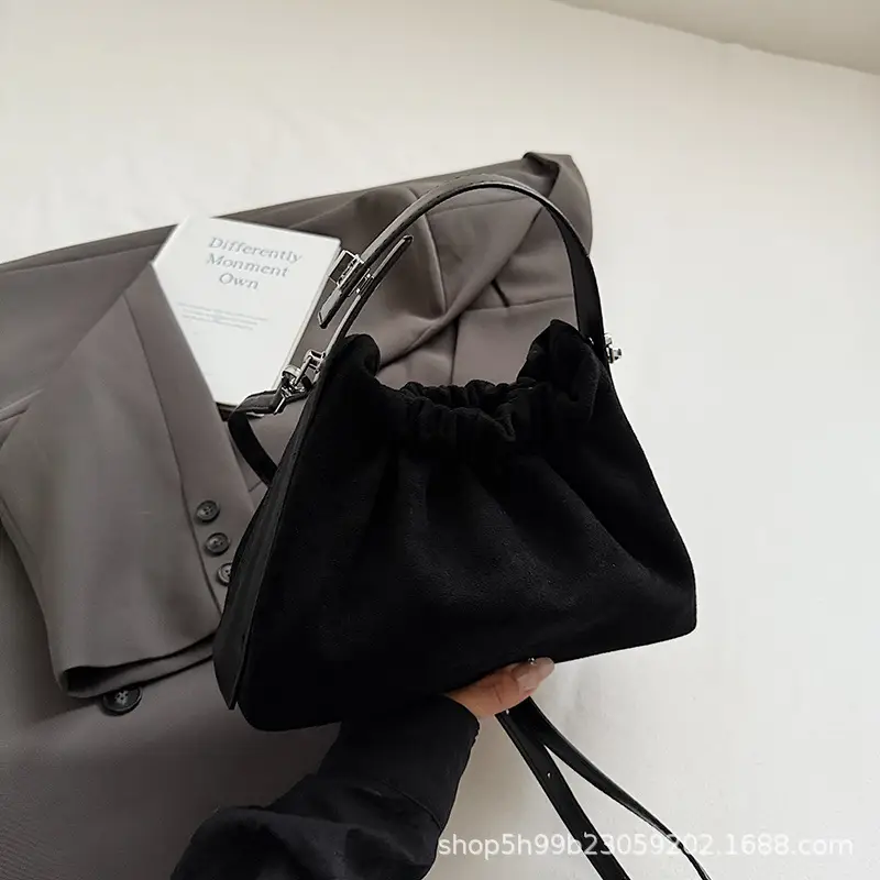 Trendy Pleated Shoulder Bag for Women Tan - Image 5