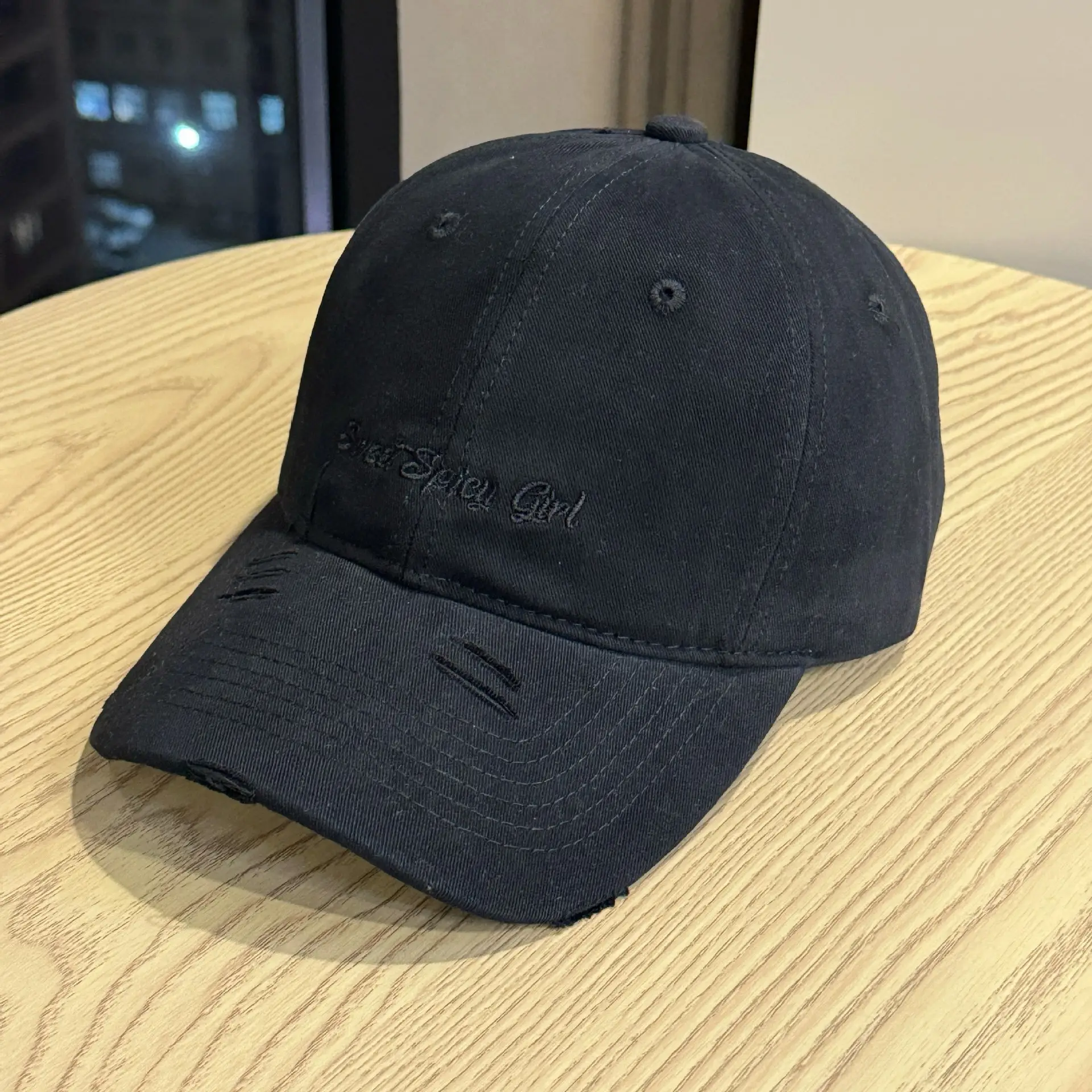 Women Red & White Distressed Baseball Caps — feature 5