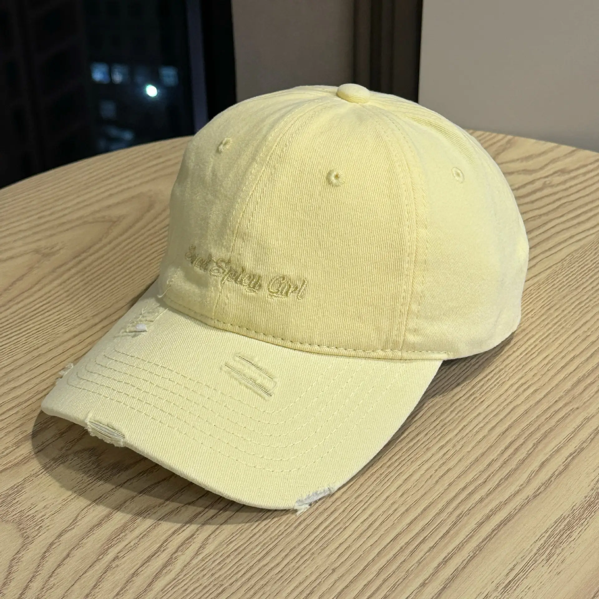 Women Red & White Distressed Baseball Caps — feature 9