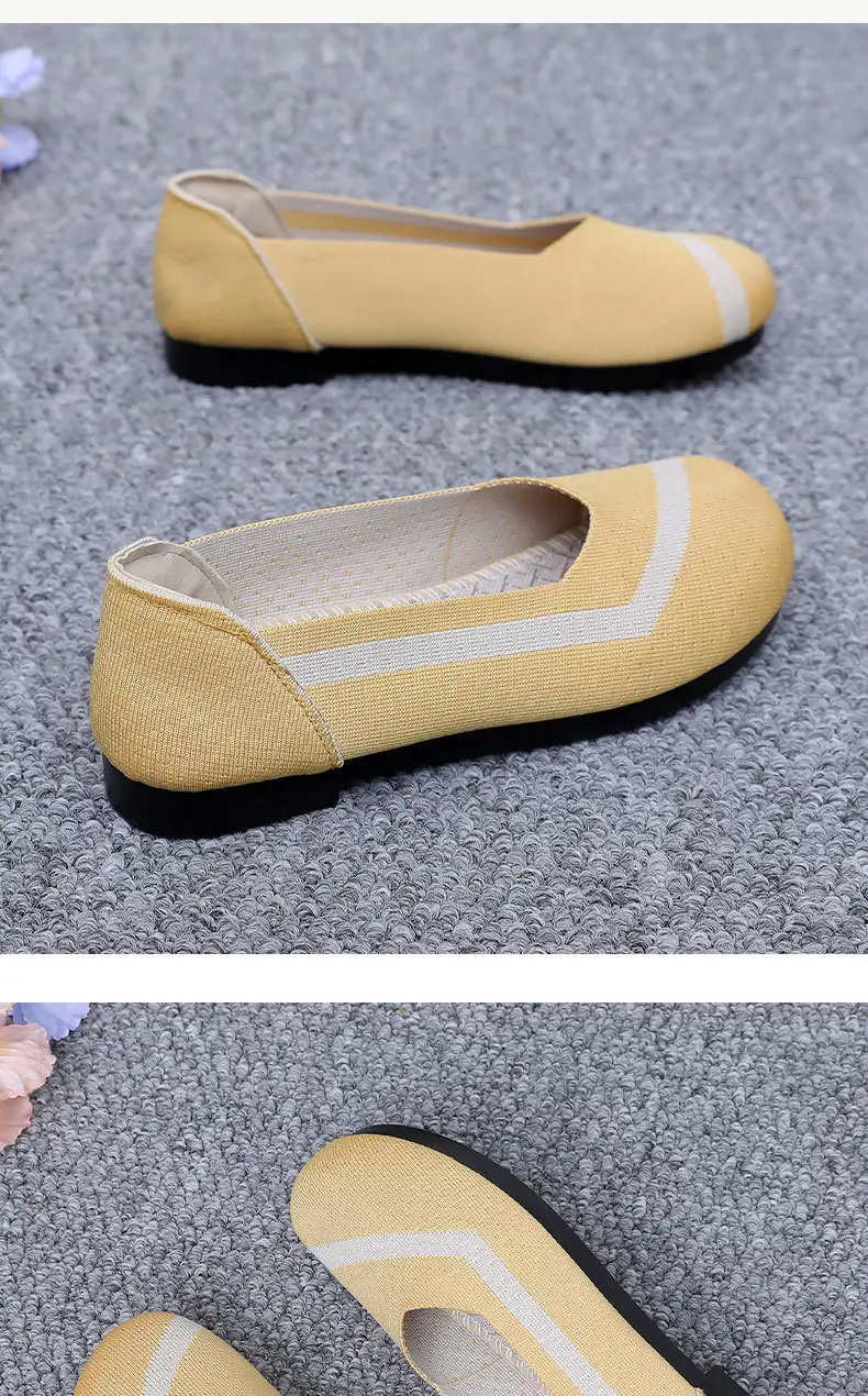Summer New Women's Fashion Casual Fly-Knit Shoes Cross-Border Foreign Trade Flat Breathable Shallow Slip-On Shoes Non-Slip Slip-On — feature 22