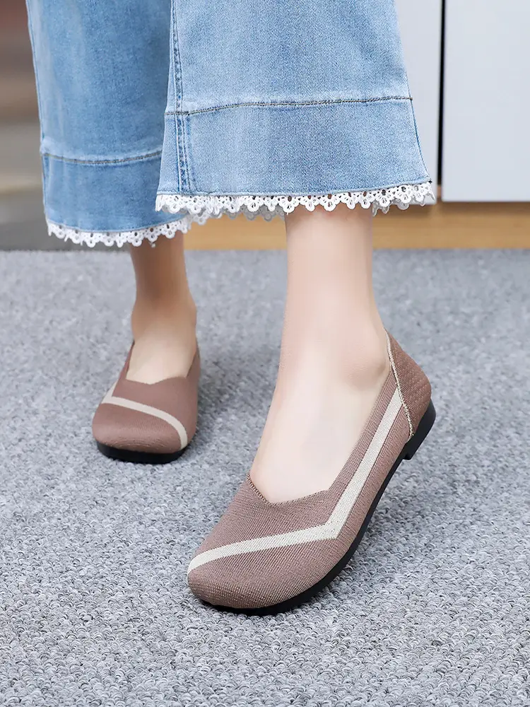 Summer New Women's Fashion Casual Fly-Knit Shoes Cross-Border Foreign Trade Flat Breathable Shallow Slip-On Shoes Non-Slip Slip-On — feature 27