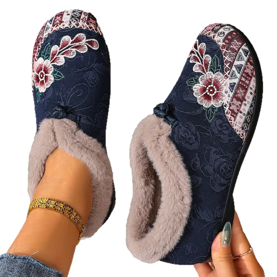 Cross-Border New Winter Women's Cotton Shoes with Plush Lining, Round Toe, Non-Slip, Soft Sole, Warm Slip-On Women's Cotton Boots - Image 11