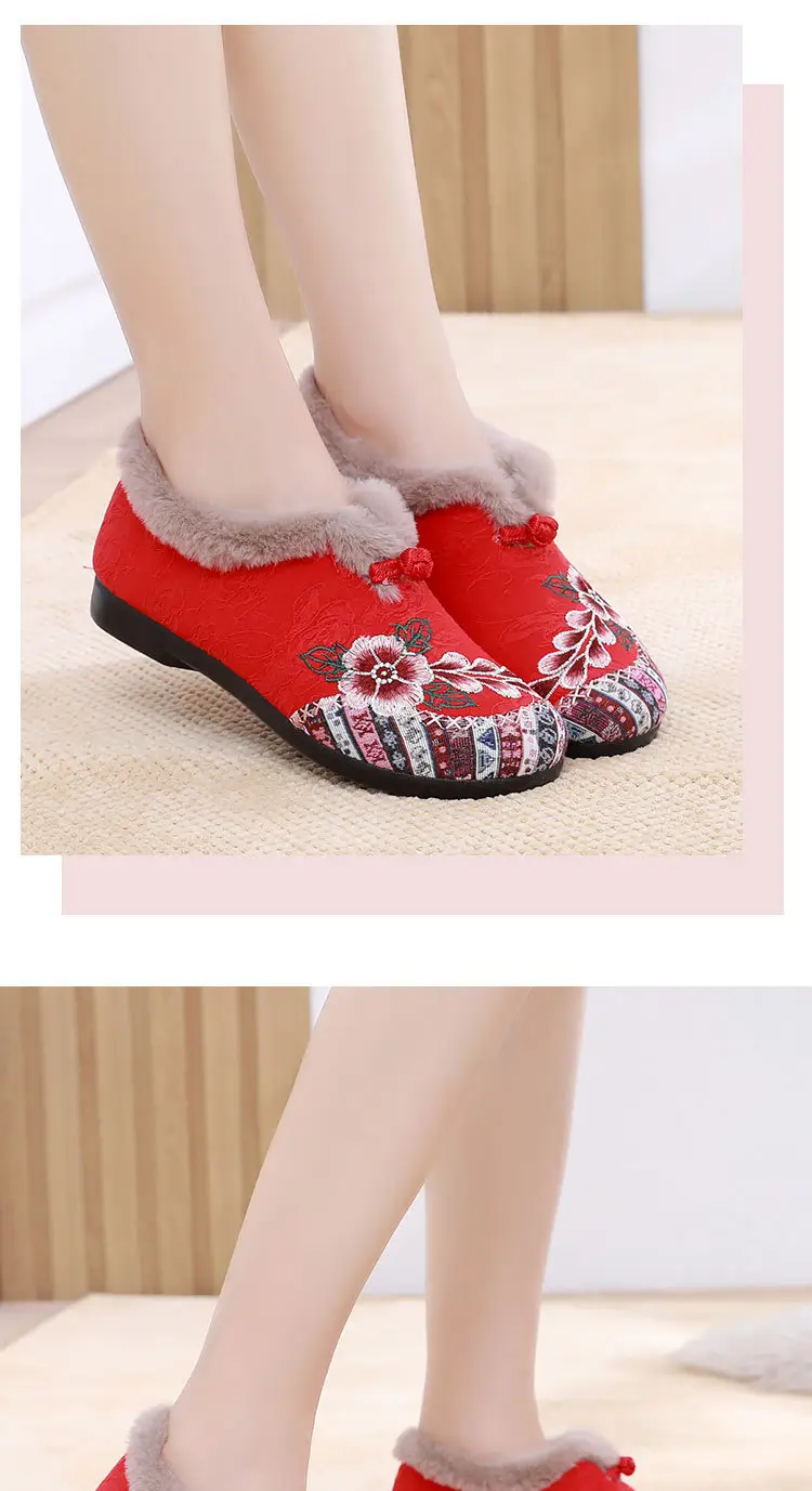 Cross-Border New Winter Women's Cotton Shoes with Plush Lining, Round Toe, Non-Slip, Soft Sole, Warm Slip-On Women's Cotton Boots — feature 21