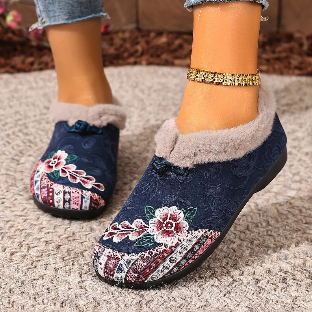 Cross-Border New Winter Women's Cotton Shoes with Plush Lining, Round Toe, Non-Slip, Soft Sole, Warm Slip-On Women's Cotton Boots - Image 4