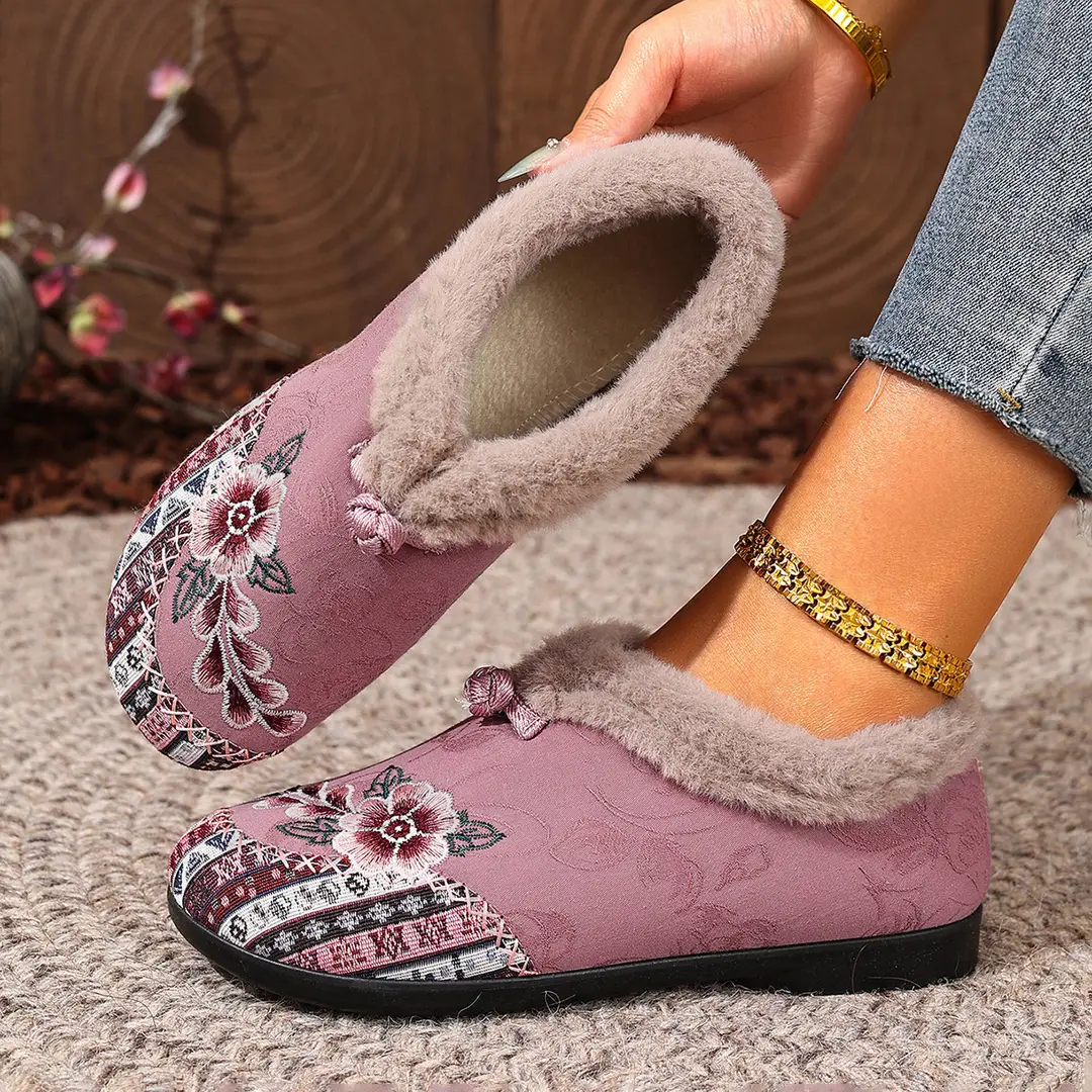 Cross-Border New Winter Women's Cotton Shoes with Plush Lining, Round Toe, Non-Slip, Soft Sole, Warm Slip-On Women's Cotton Boots - Image 5