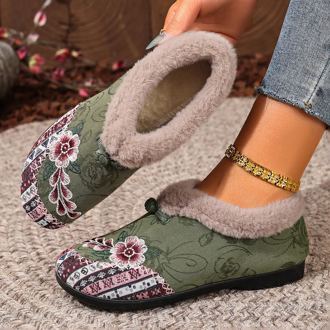 Cross-Border New Winter Women's Cotton Shoes with Plush Lining, Round Toe, Non-Slip, Soft Sole, Warm Slip-On Women's Cotton Boots - Image 6