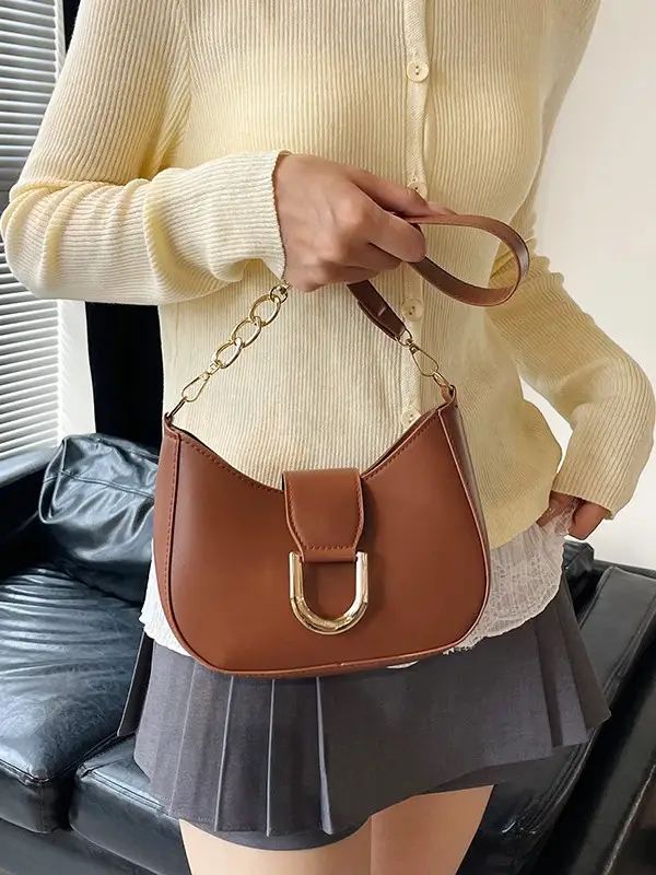 Retro Chain Shoulder Bag for Women Brown 2026 - Image 7