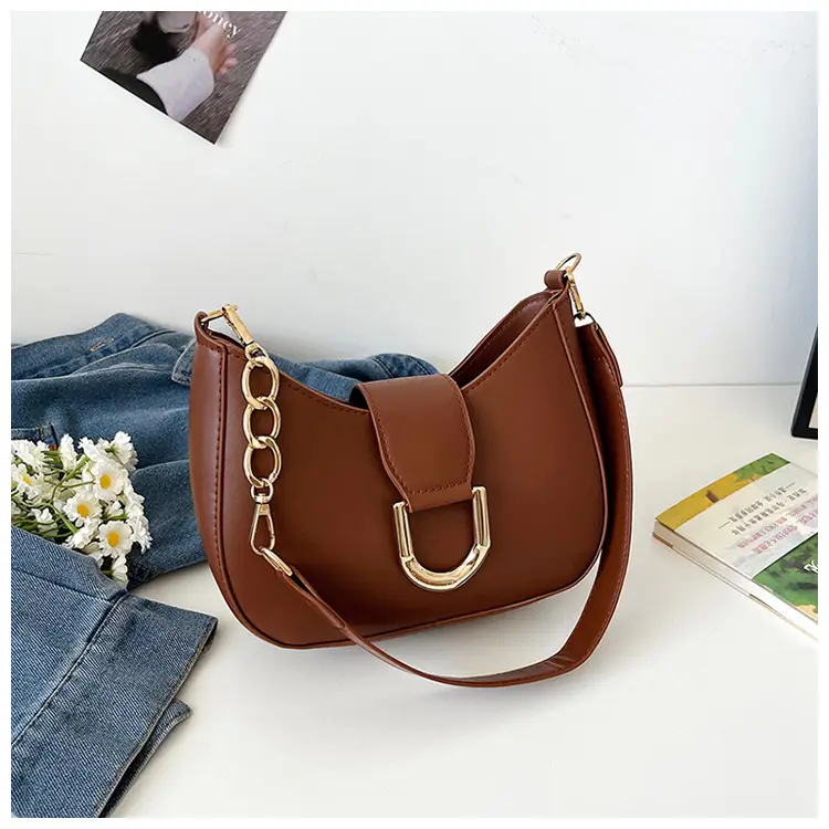 Retro Chain Shoulder Bag for Women Brown 2026 - Image 2