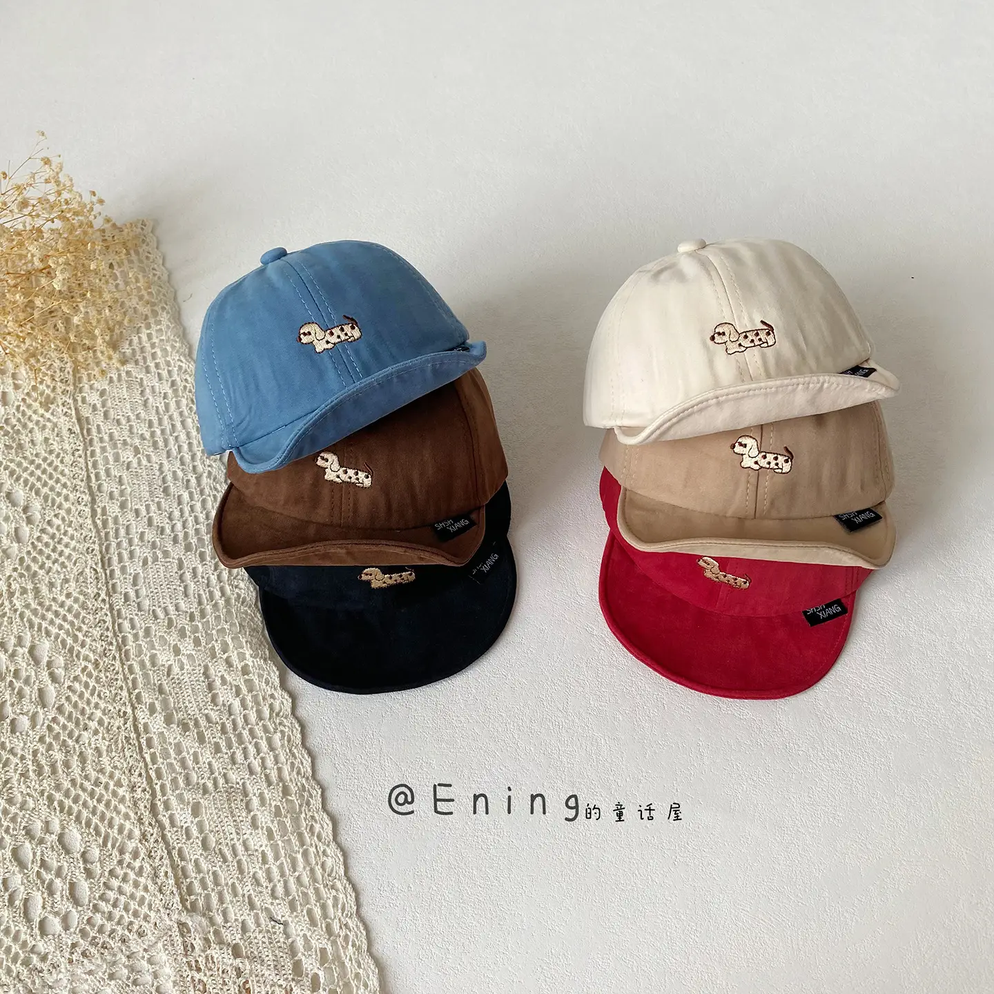 Infant Sun Hat Red Beige Peaked Cap Baseball Cap - Image 9