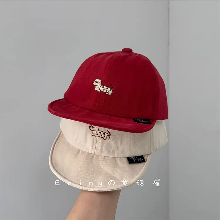 Infant Sun Hat Red Beige Peaked Cap Baseball Cap — feature 2