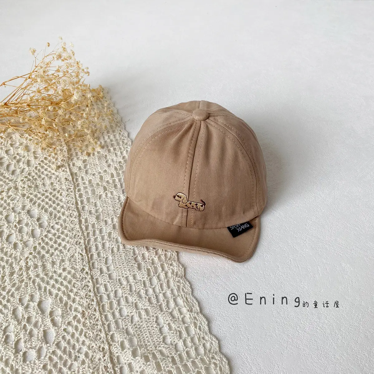 Infant Sun Hat Red Beige Peaked Cap Baseball Cap - Image 3