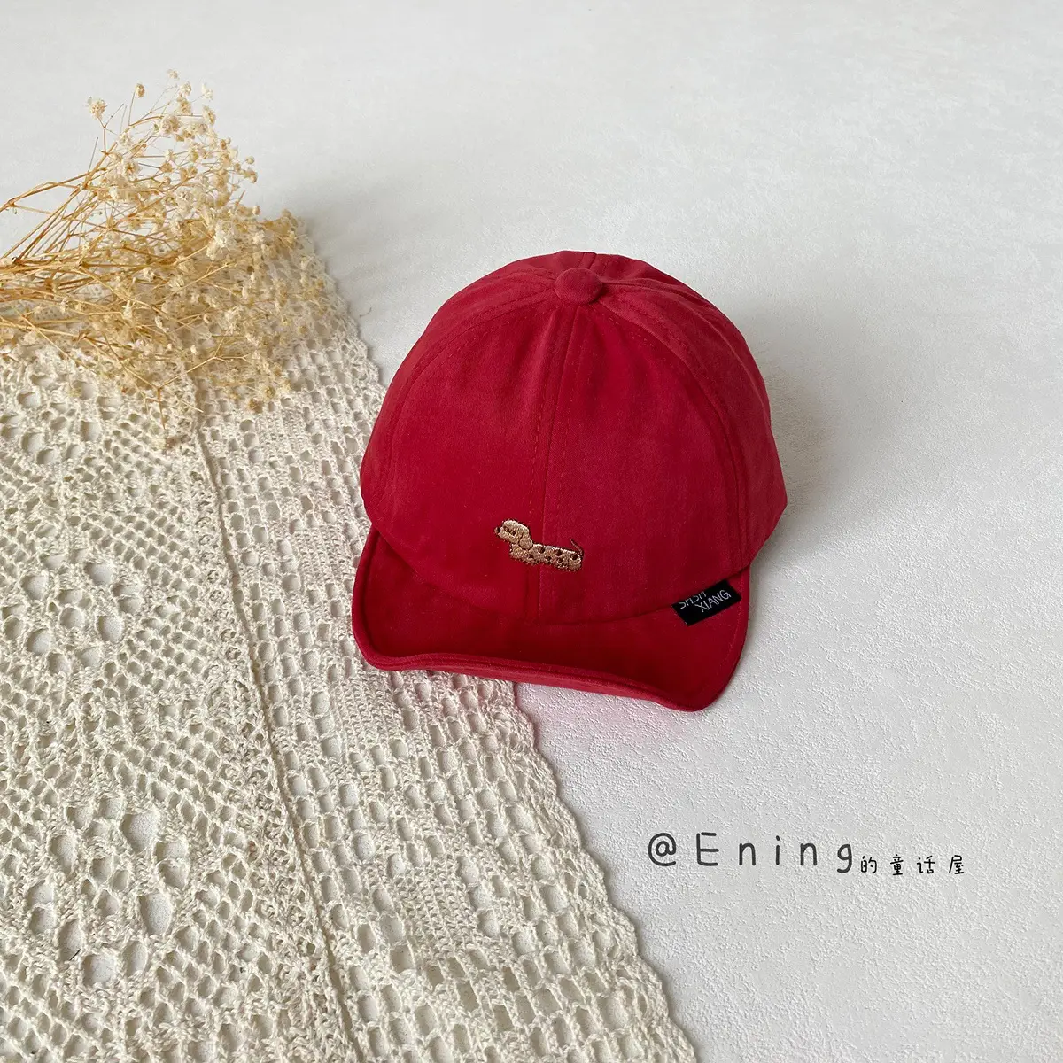 Infant Sun Hat Red Beige Peaked Cap Baseball Cap - Image 6