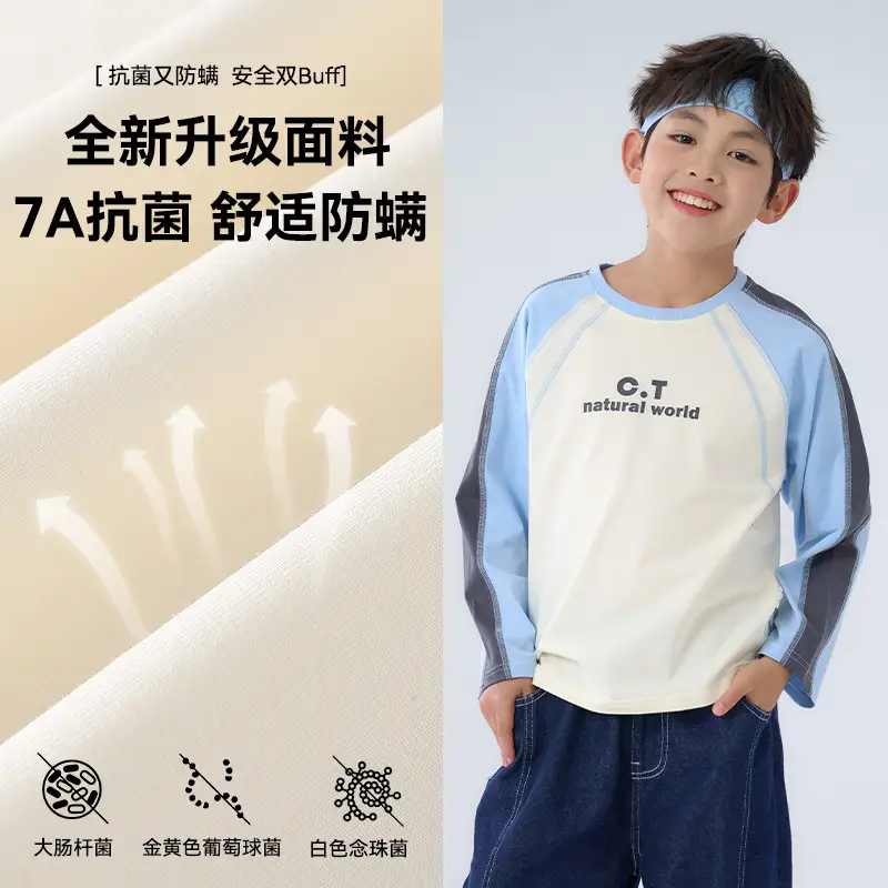 Cotton Long Sleeve T-Shirt for Boys Girls Autumn Breathable