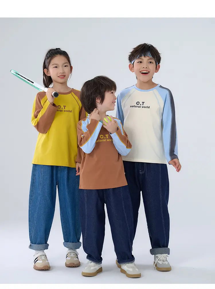 Cotton Long Sleeve T-Shirt for Boys Girls Autumn Breathable — feature 15