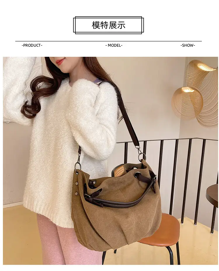 Large Capacity Canvas Shoulder Bag for Women — feature 7