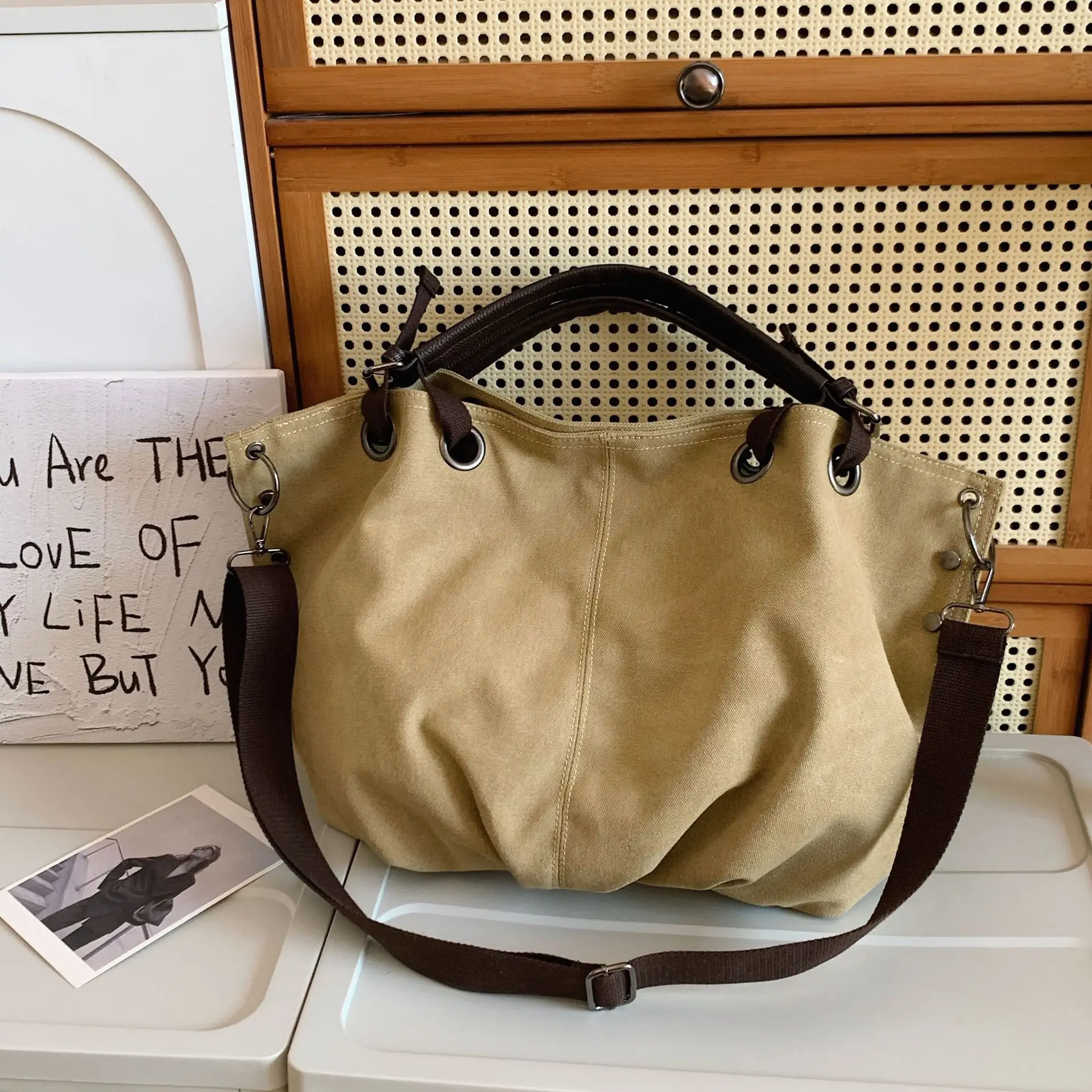 Large Capacity Canvas Shoulder Bag for Women - Image 3