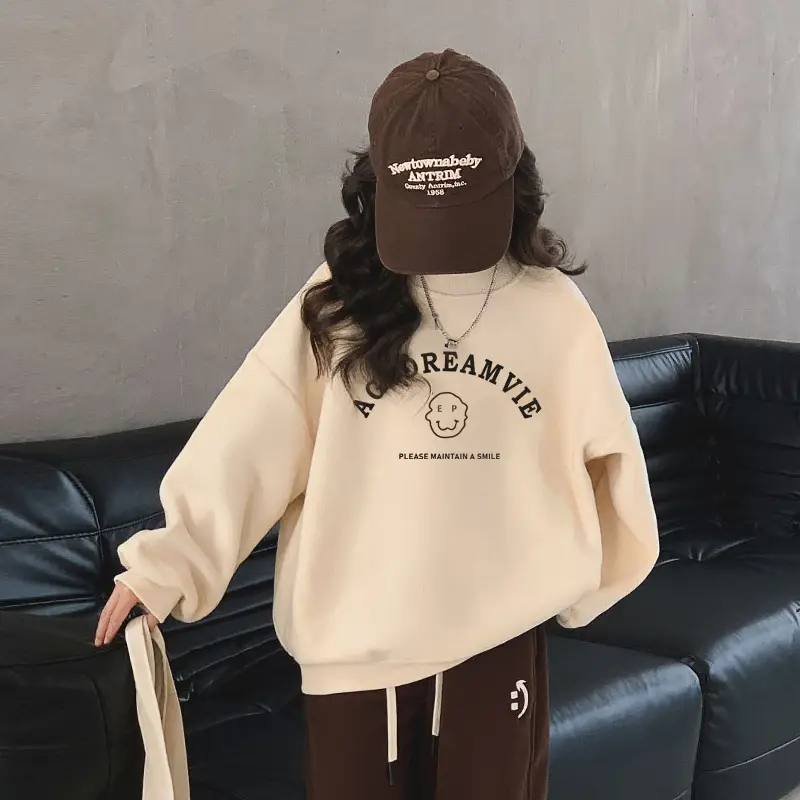 Fleece Lined Warm Sweatshirt for Girls Autumn Winter - Image 8