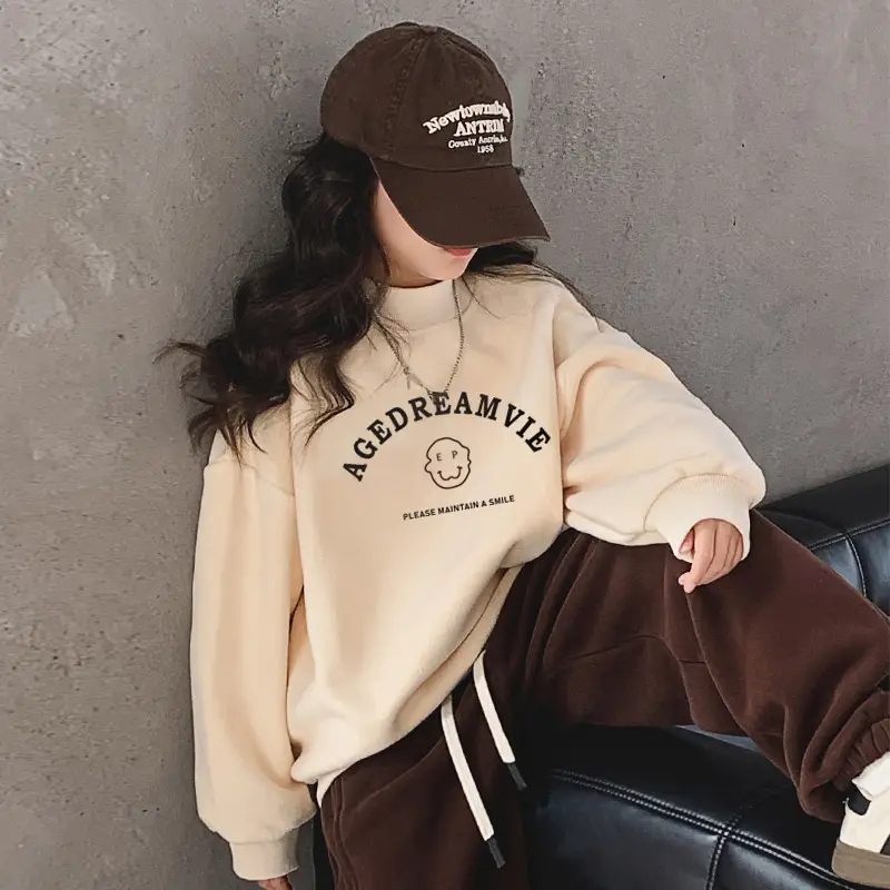 Fleece Lined Warm Sweatshirt for Girls Autumn Winter — feature 11