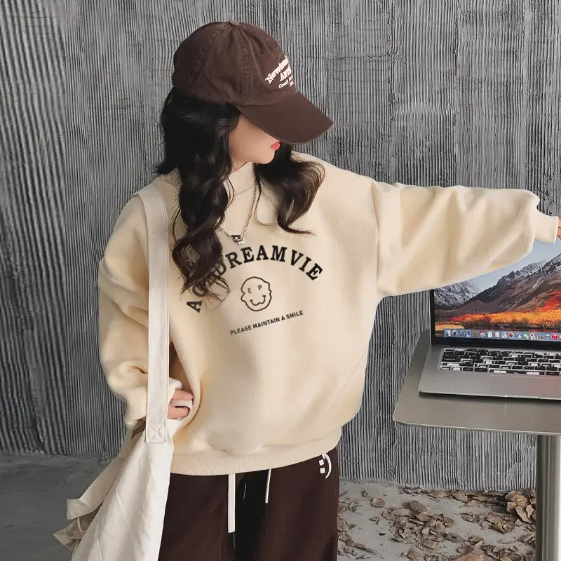 Fleece Lined Warm Sweatshirt for Girls Autumn Winter — feature 12