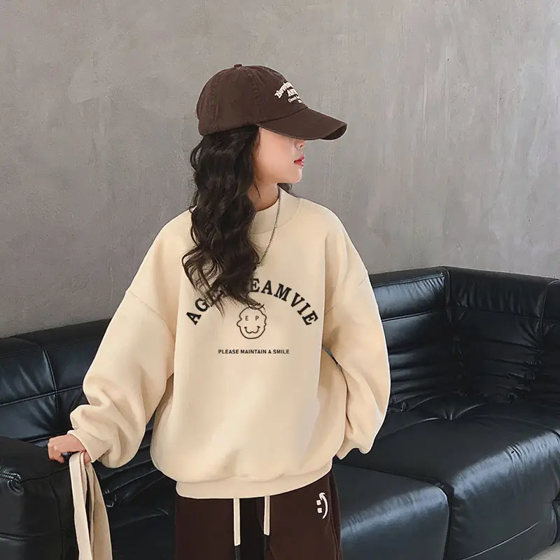 Fleece Lined Warm Sweatshirt for Girls Autumn Winter — feature 7