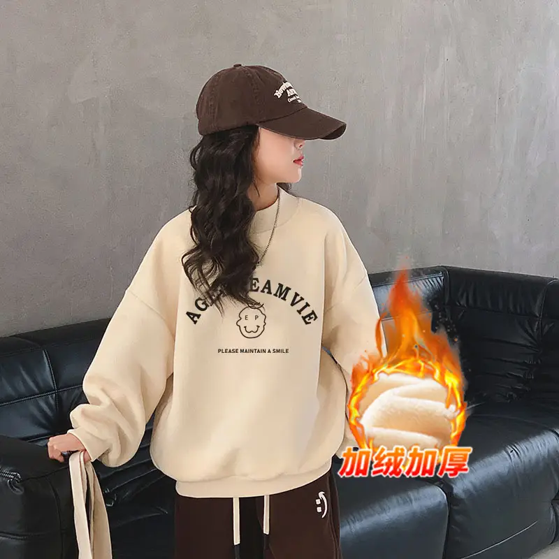 Fleece Lined Warm Sweatshirt for Girls Autumn Winter - Image 5
