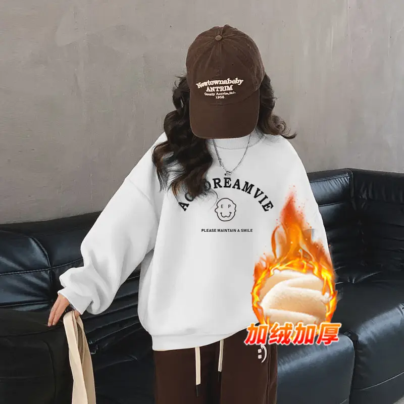 Fleece Lined Warm Sweatshirt for Girls Autumn Winter - Image 6