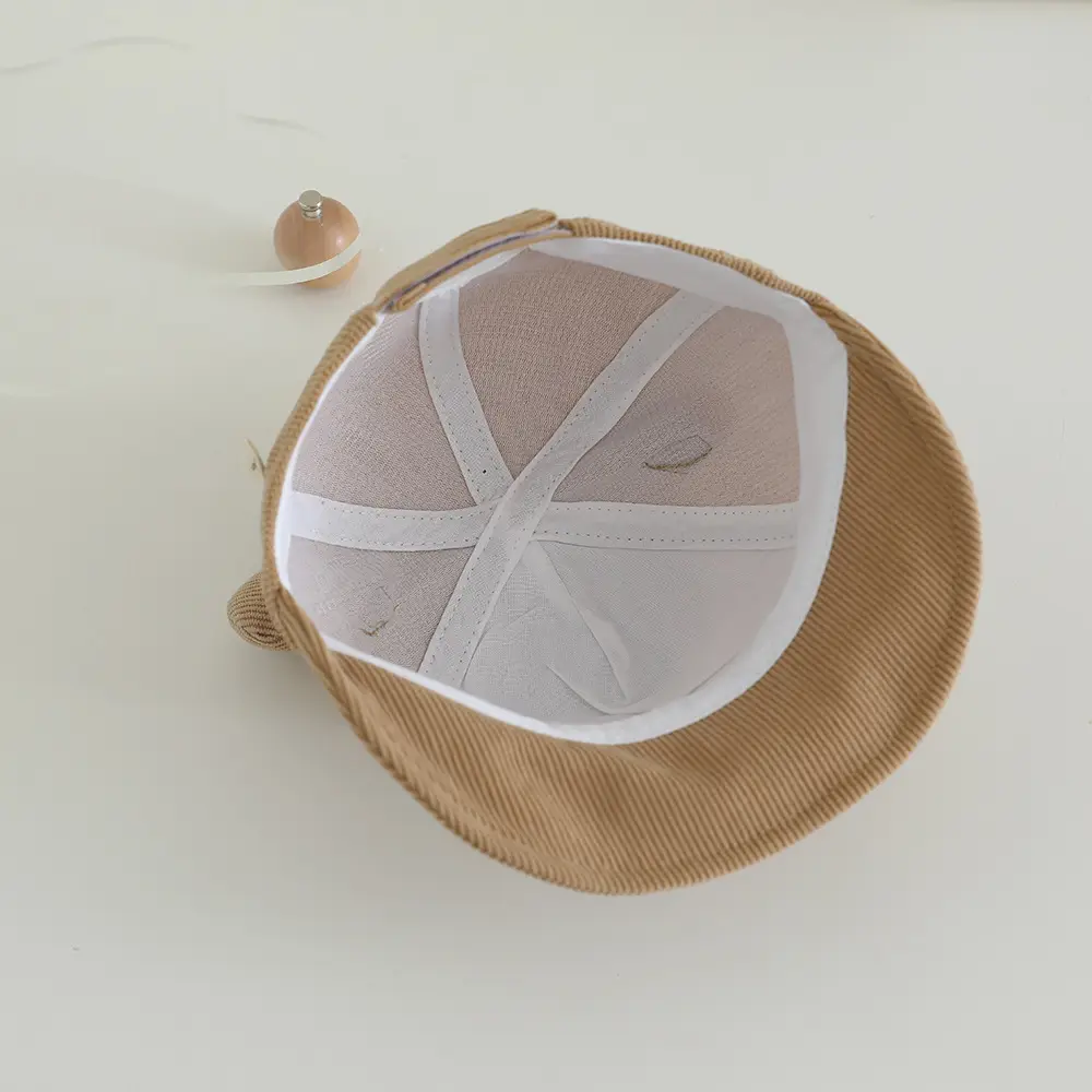 White Knitted Baby Hat with Dog Embroidery β feature 12